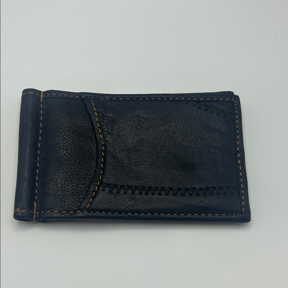 Black Leather Money Wallet - Minimalist Men's Accessory